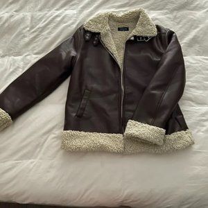 Sherpa leather Jacket - White Fox NWOT
